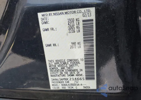 2013 Nissan Altima 2.5 S from USA, damaged, VIN 1N4AL3AP9DC214665